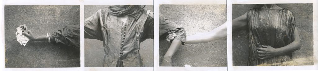 Joueuses de cartes Polaroid noir et blanc